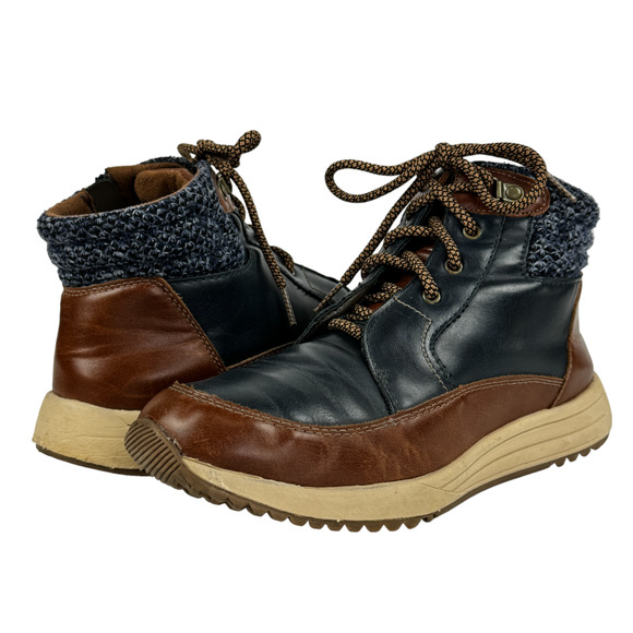 Sporto Shoes - Sporto Egnite Barefoot Wool Combat Boots Size 9 Blue Brown Side Zip Lace Up